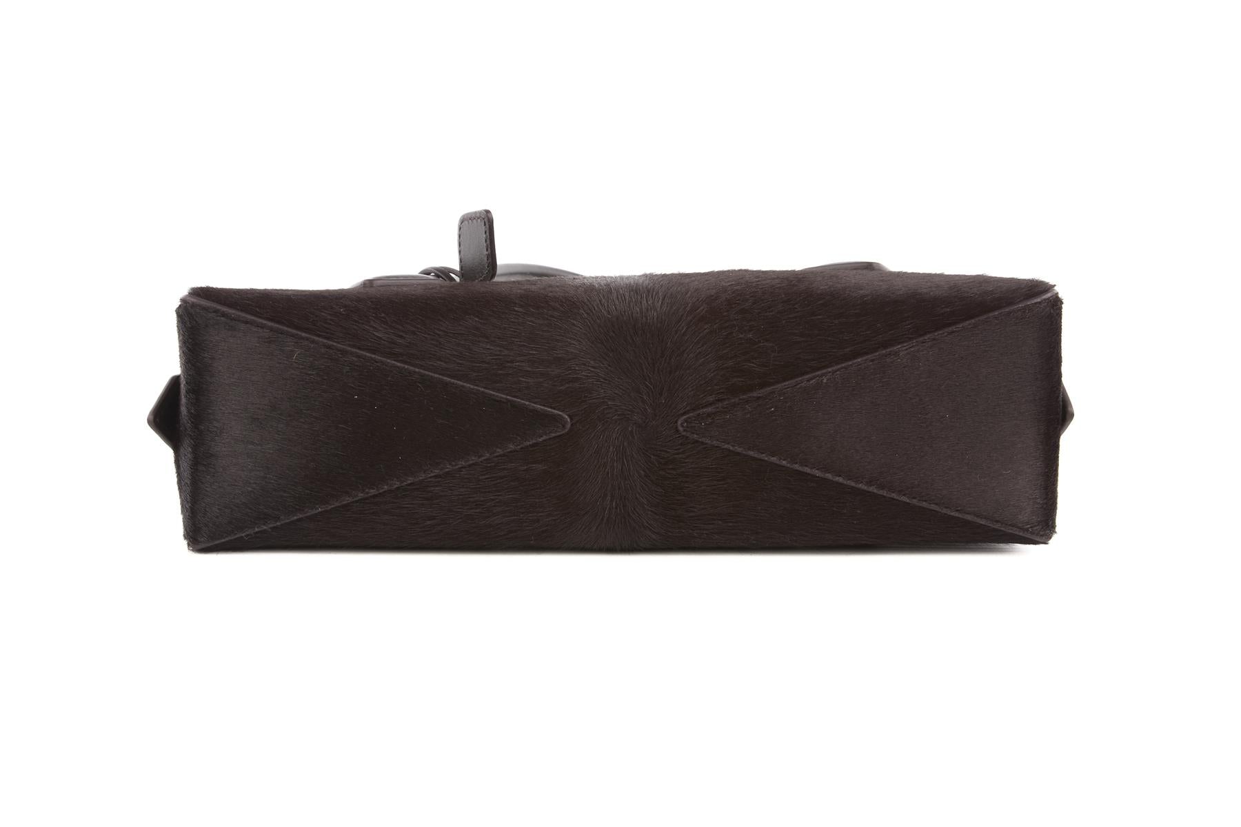 ALAÏA BLACK LE TECKEL SMALL CALF HAIR SHOULDER BAG