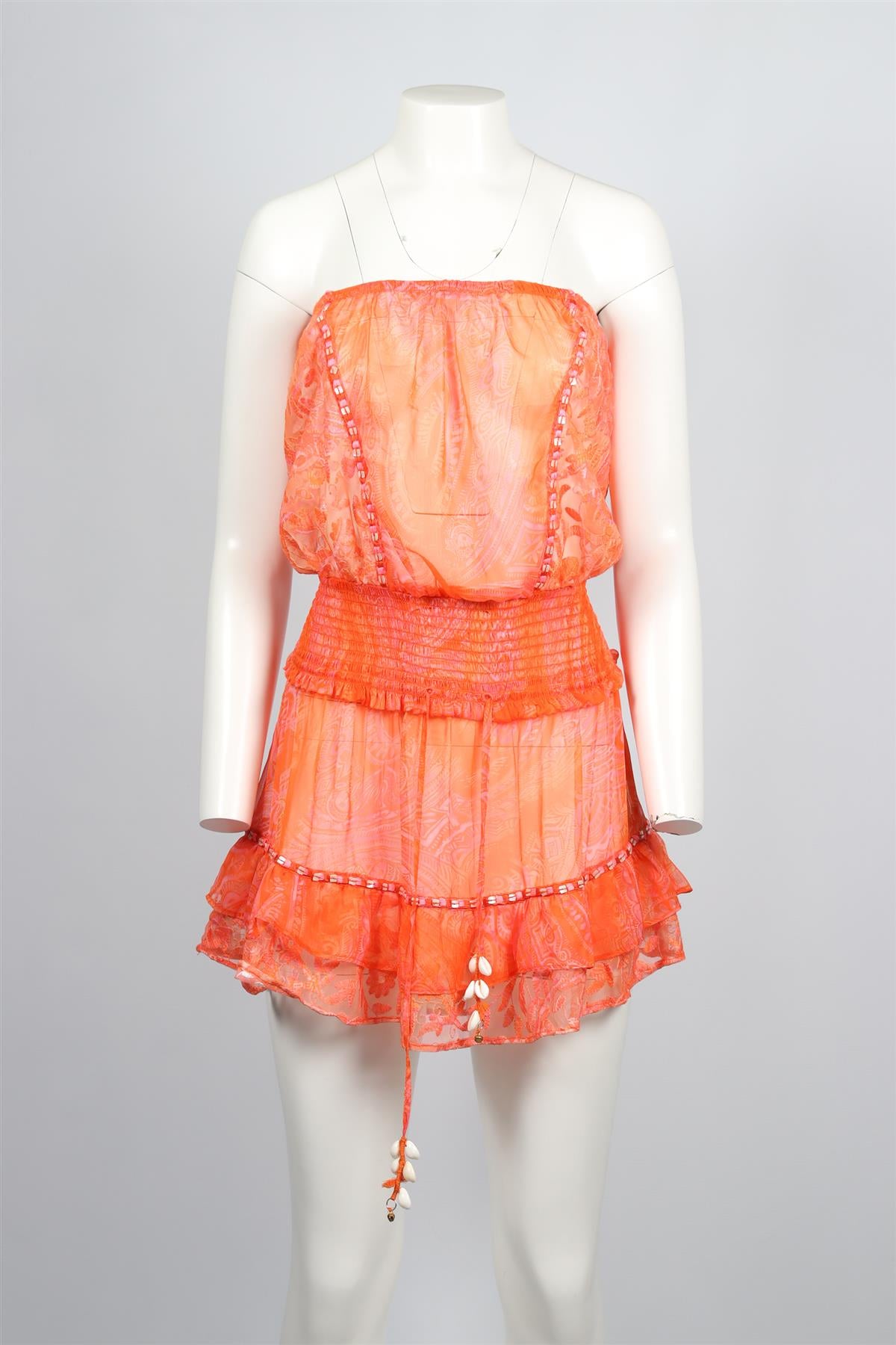 RAMY BROOK ORANGE CHIFFON MINI DRESS LARGE