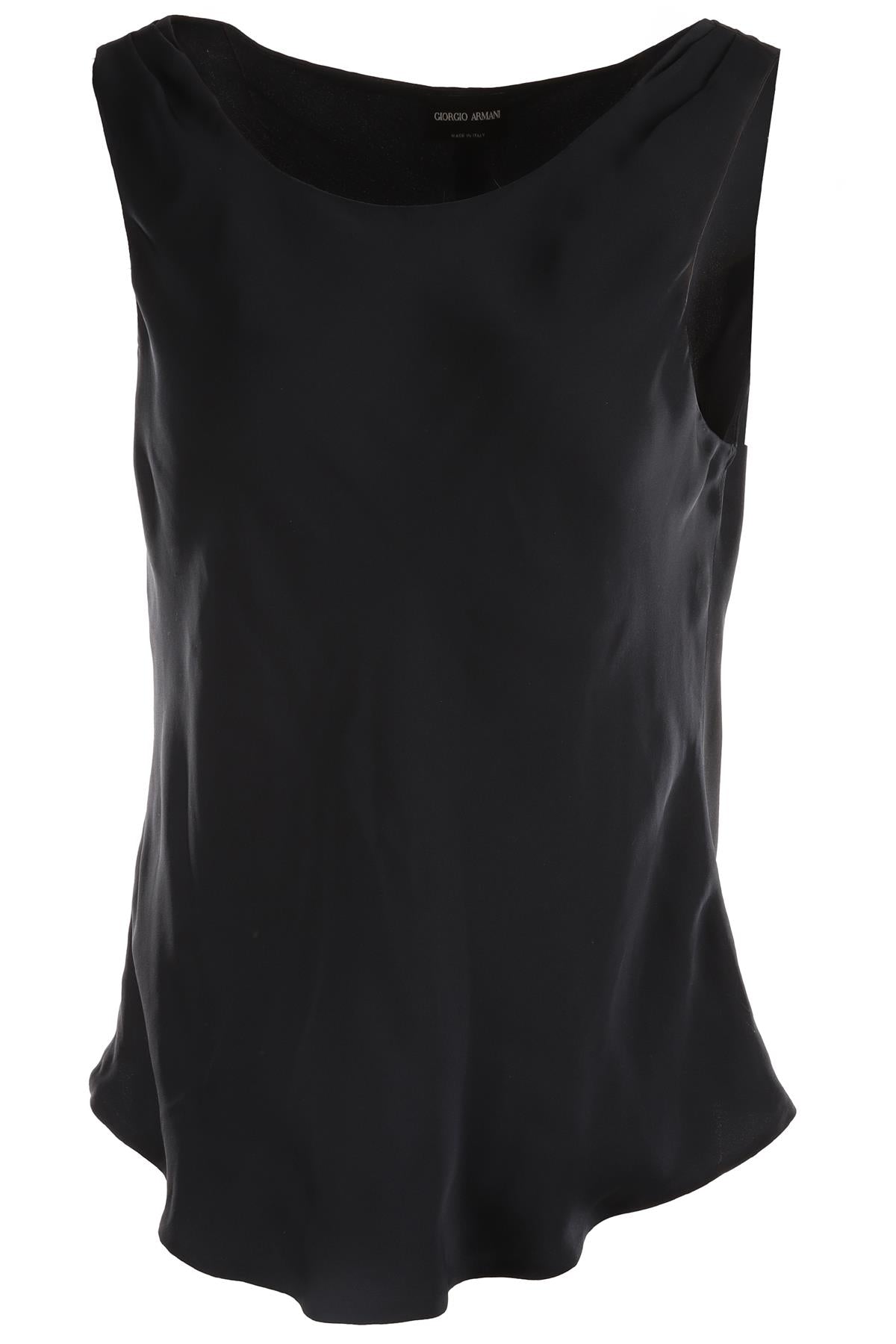 GIORGIO ARMANI NAVY SILK TOP IT 44 UK 12