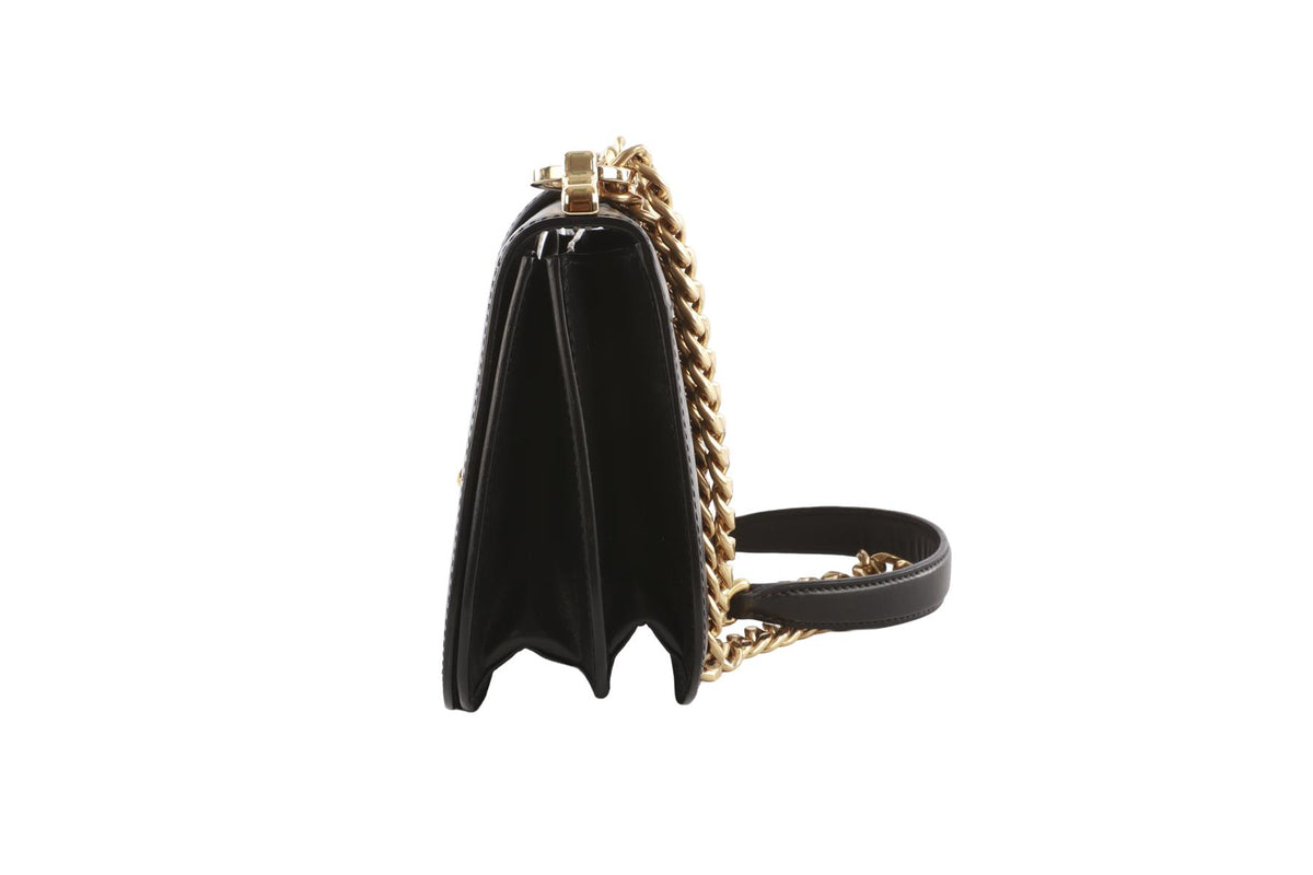 PRADA BLACK SIDONIE LEATHER SHOULDER BAG