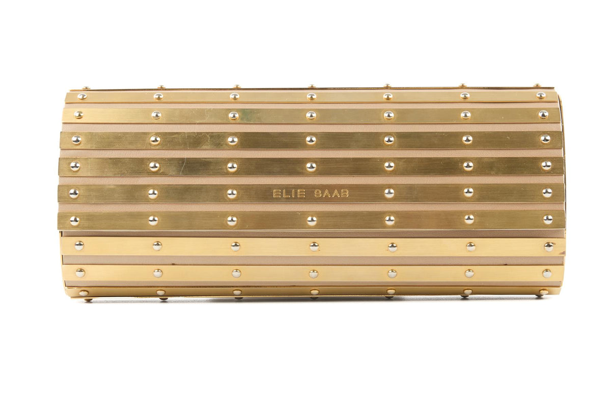 ELIE SAAB GOLD METAL CLUTCH