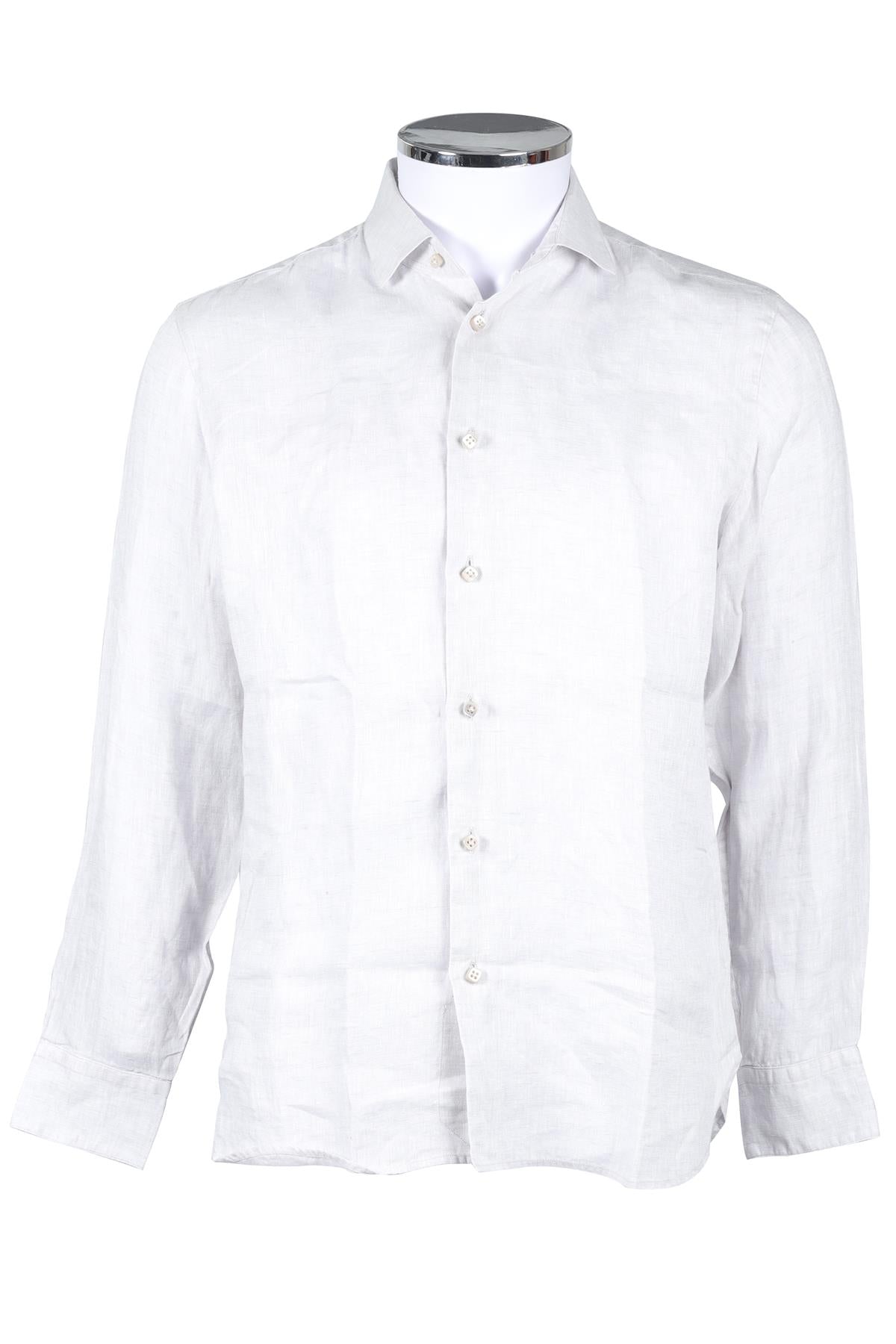 100% CAPRI GREY MEN'S LINEN SHIRT MEDIUM