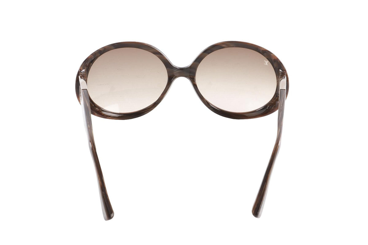 LOUIS VUITTON BROWN ROUND FRAME ACETATE SUNGLASSES