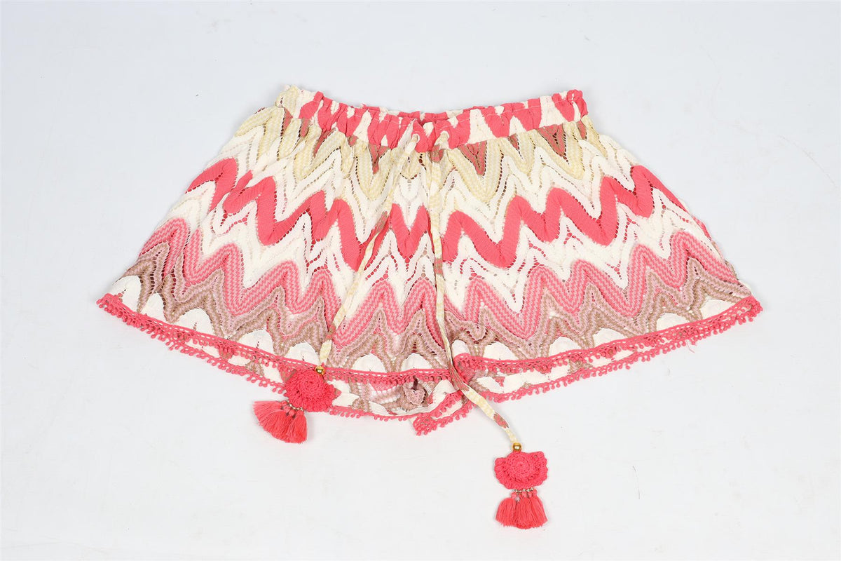 RAMY BROOK PINK CROCHET SHORTS LARGE