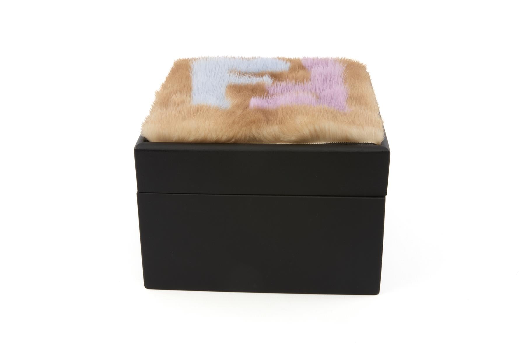 FENDI BLACK MINK FUR TRINKET BOX