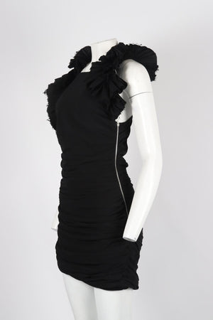 ISABEL MARANT RUCHED COTTON MINI DRESS FR 40 UK 12
