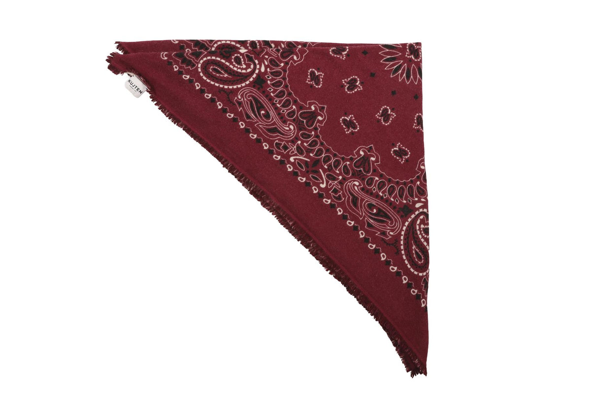 KUJTEN BURGUNDY CASHMERE SCARF