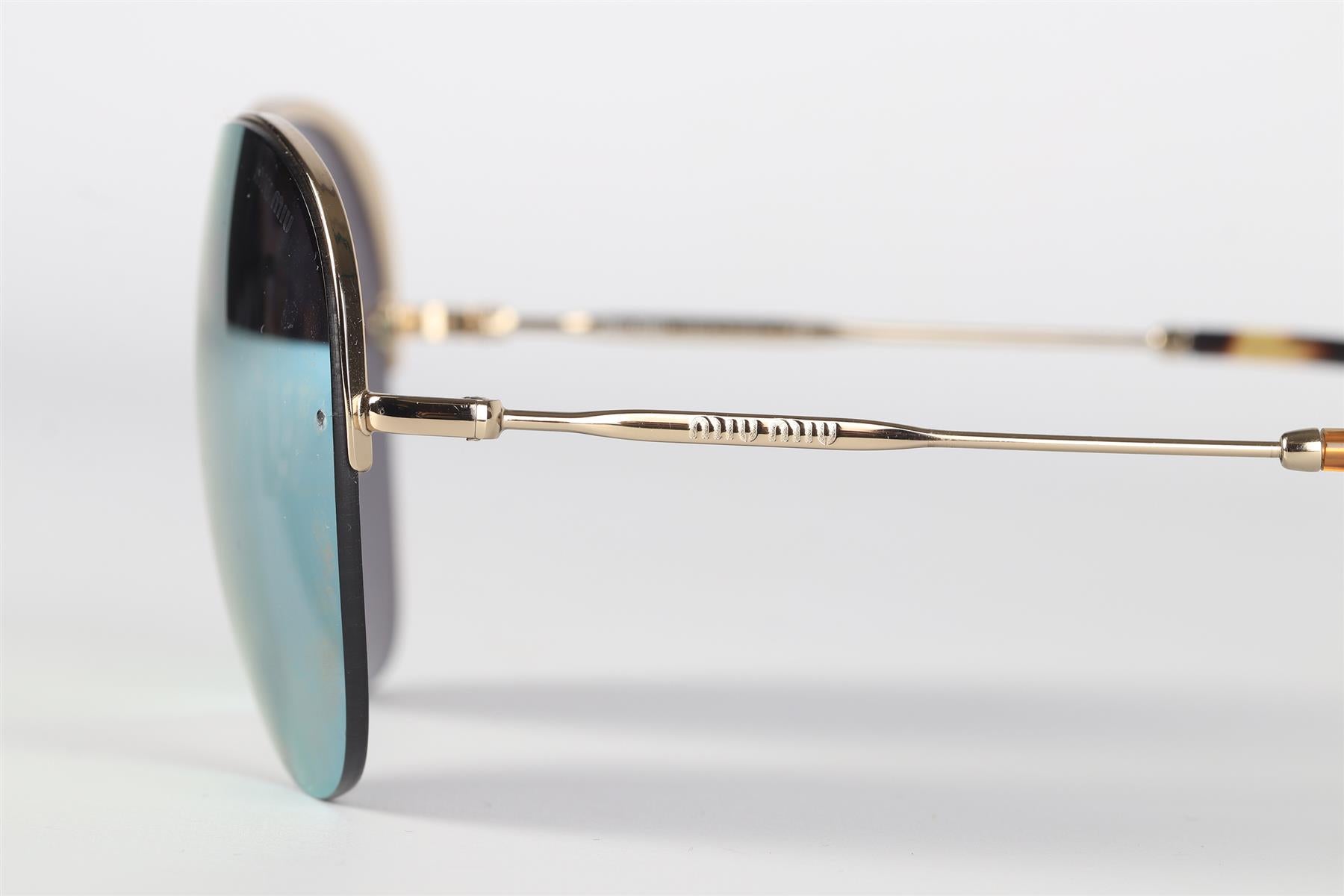 MIU MIU GREEN METAL SUNGLASSES