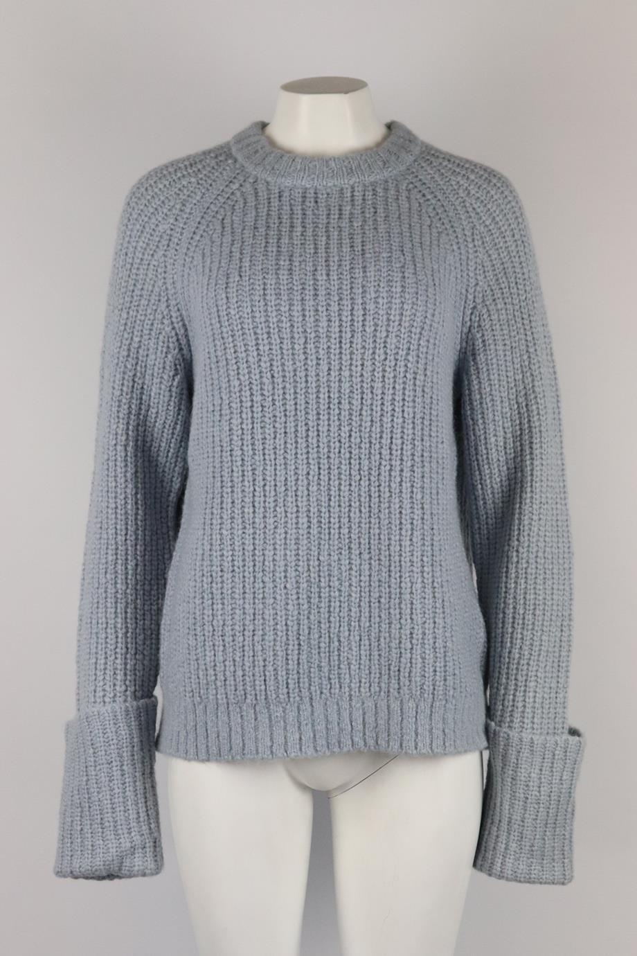 FRAME RIBBED WOOL AND ALPACA BLEND SWEATER MEDIUM