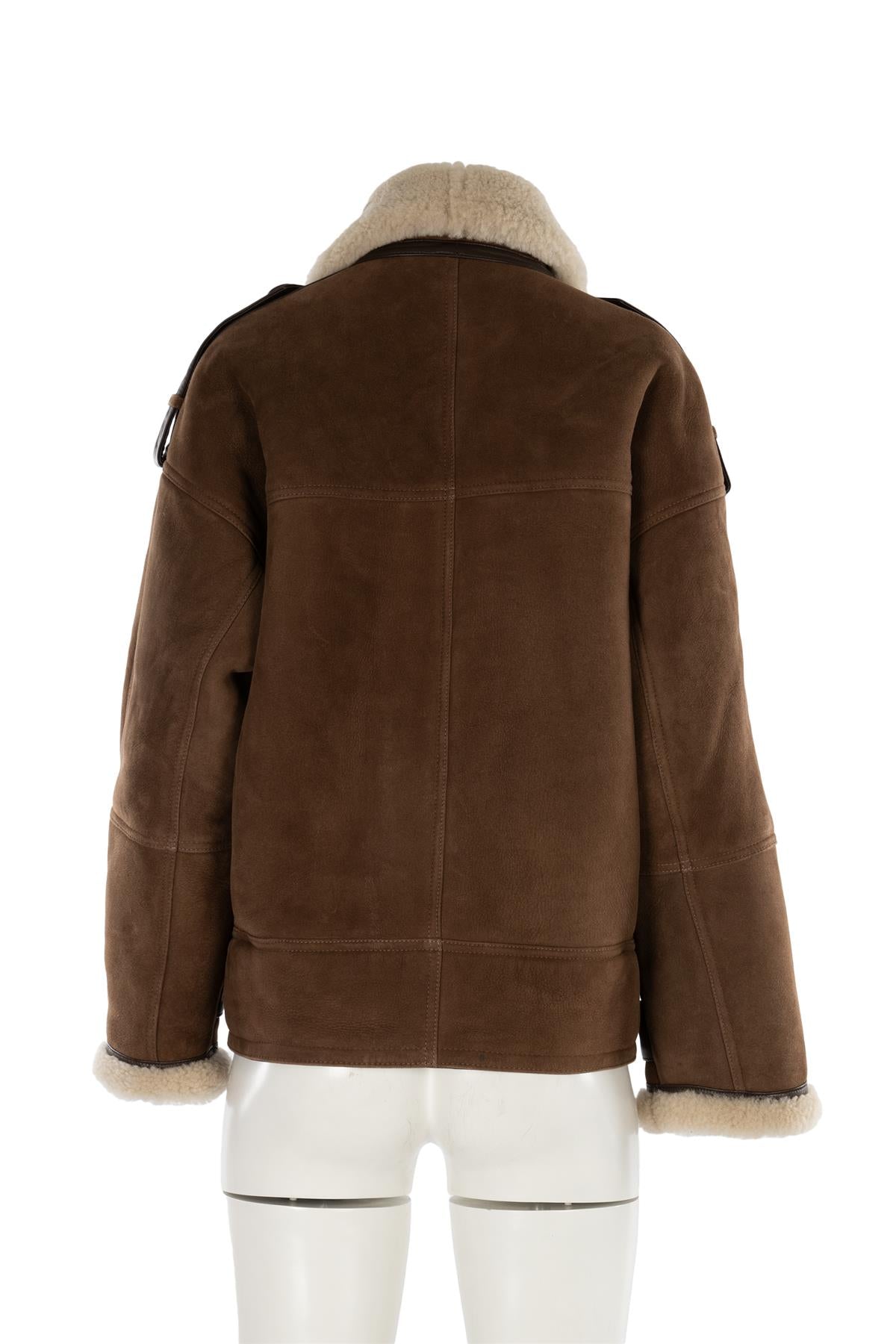 MEOTINE BROWN ZOE SUEDE AND SHEARLING JACKET XSMALL - SMALL
