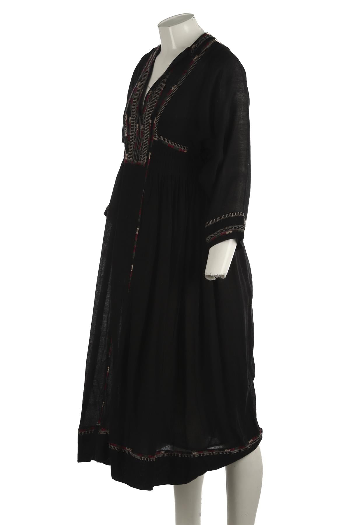 ISABEL MARANT BLACK SILK MIDI DRESS FR 34 UK 6