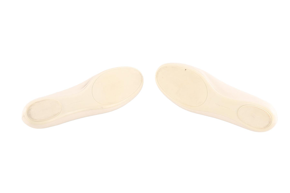 GIANVITO ROSSI WHITE LEATHER BALLET FLATS EU 36 UK 3 US 6