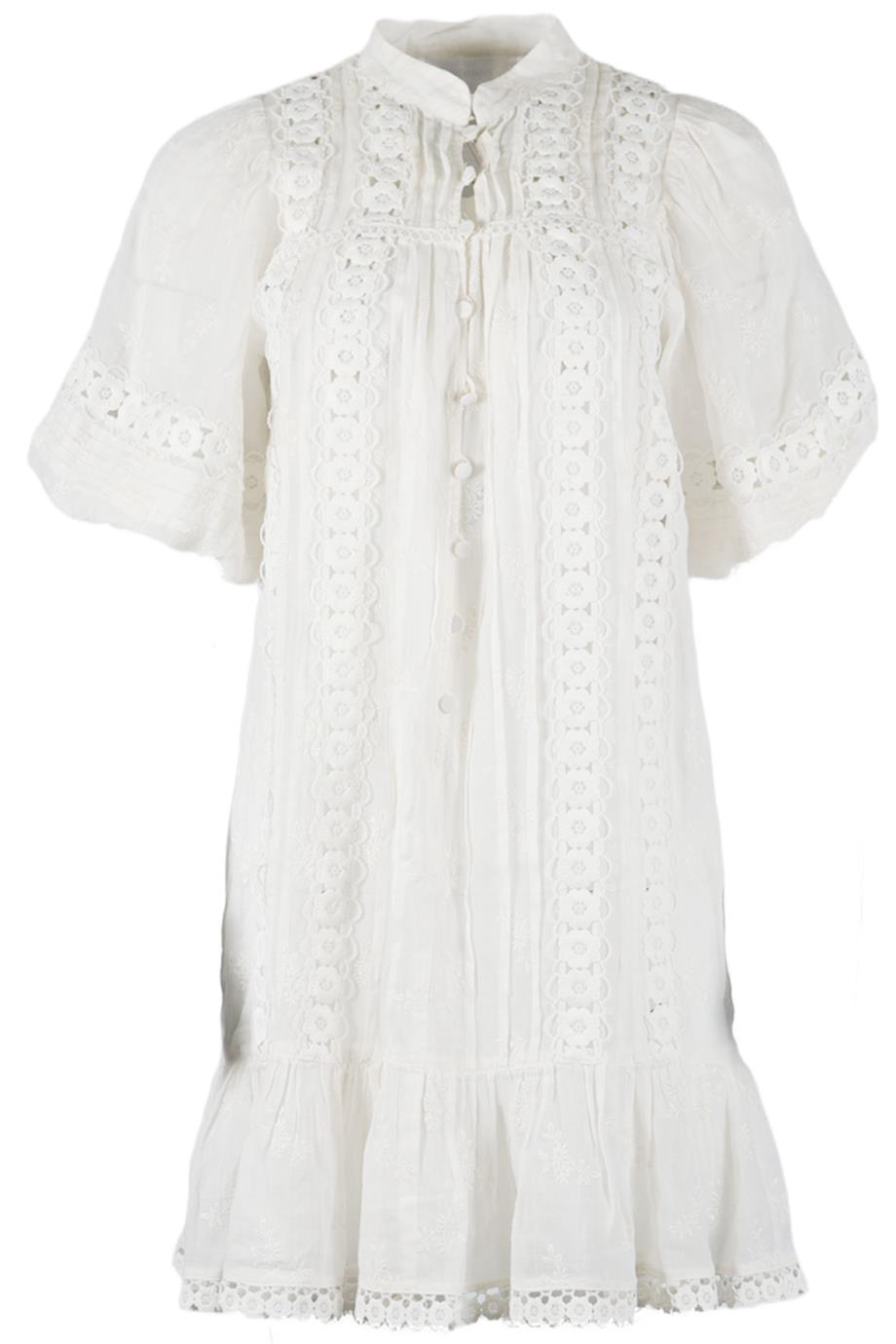 ZIMMERMANN EMBROIDERED COTTON MINI DRESS SMALL