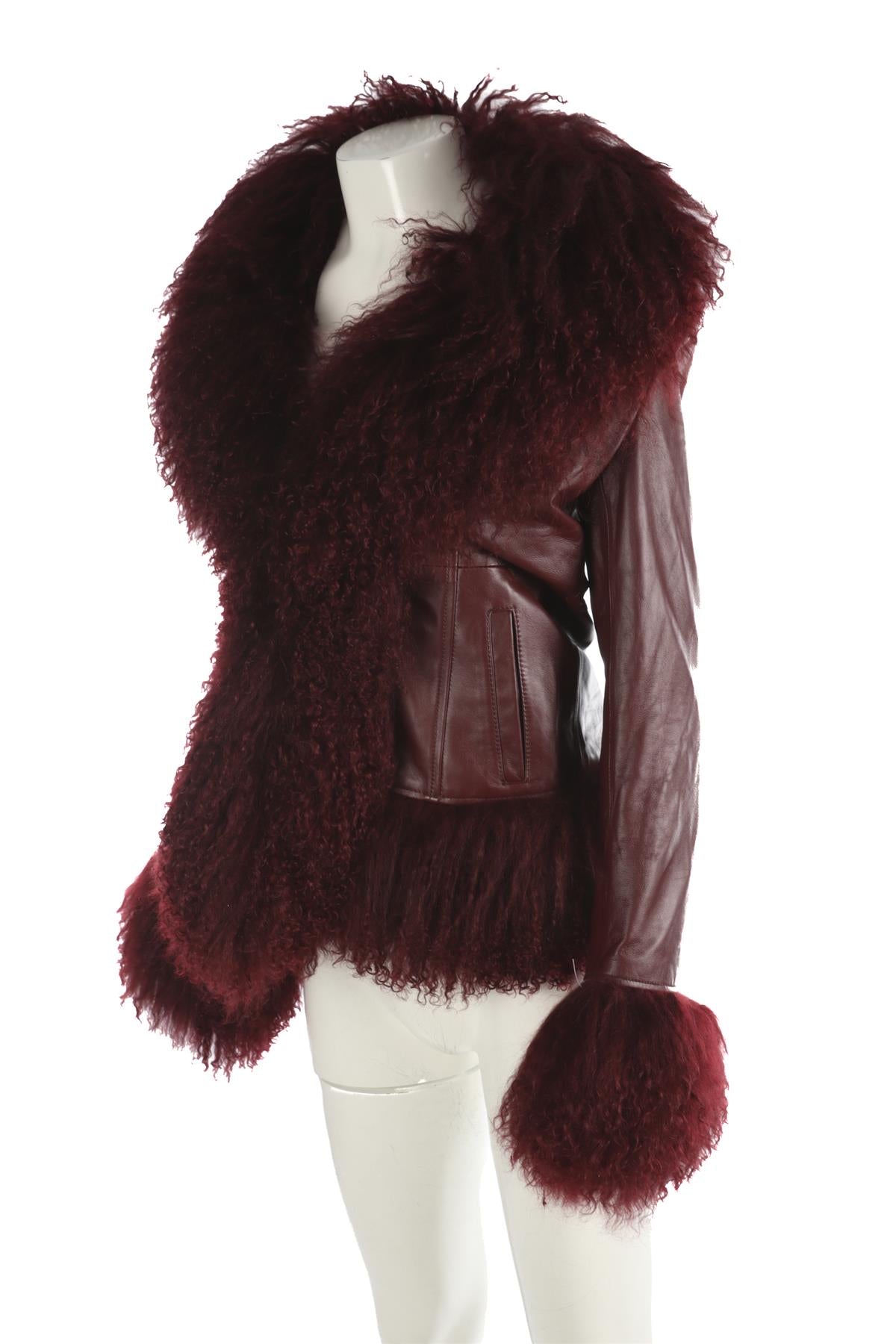 SUSANNA CHOW RED LEATHER JACKET SMALL