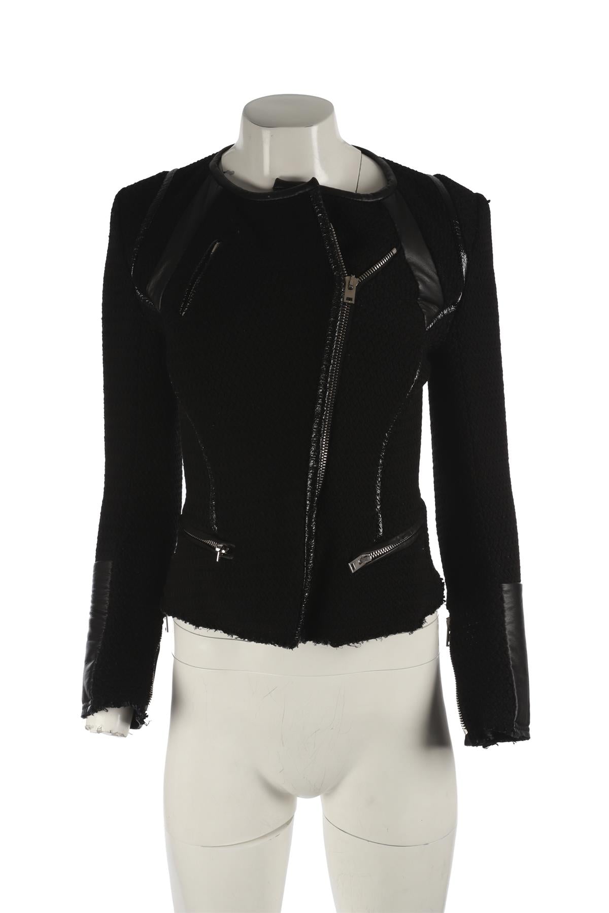 IRO BLACK COTTON JACKET FR 38 UK 10