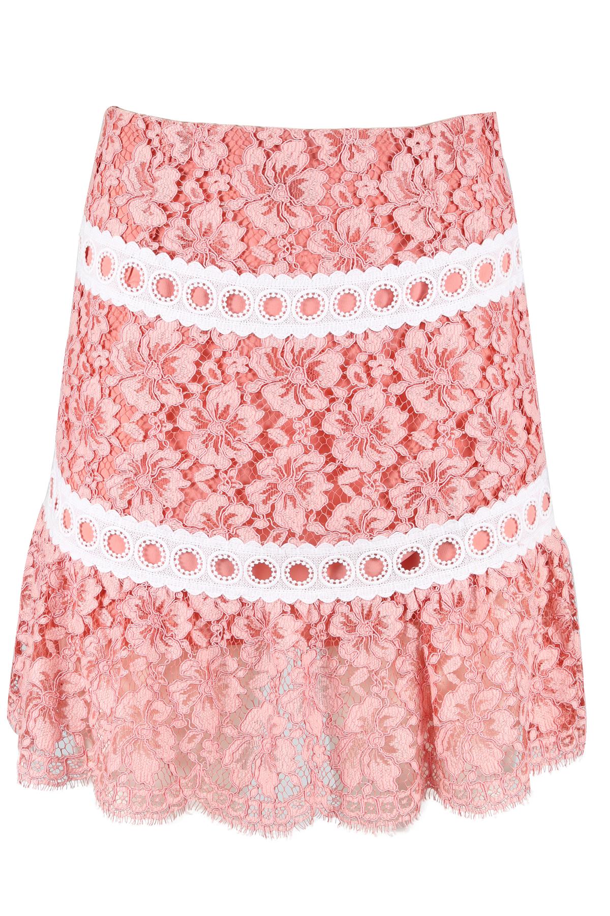 SANDRO PINK LACE MINI SKIRT SMALL
