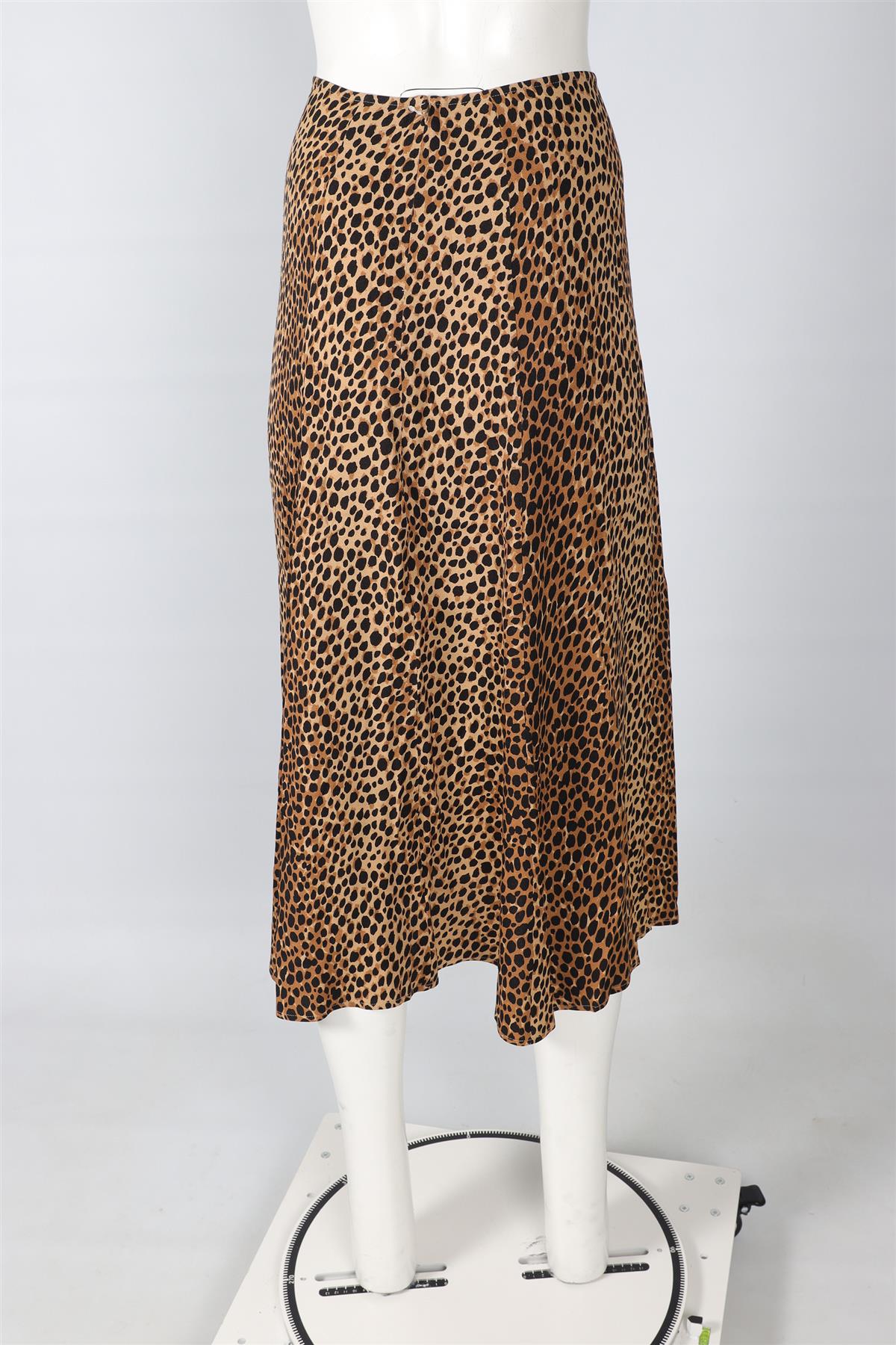 REFORMATION BROWN SATIN MIDI SKIRT US 2 UK 6
