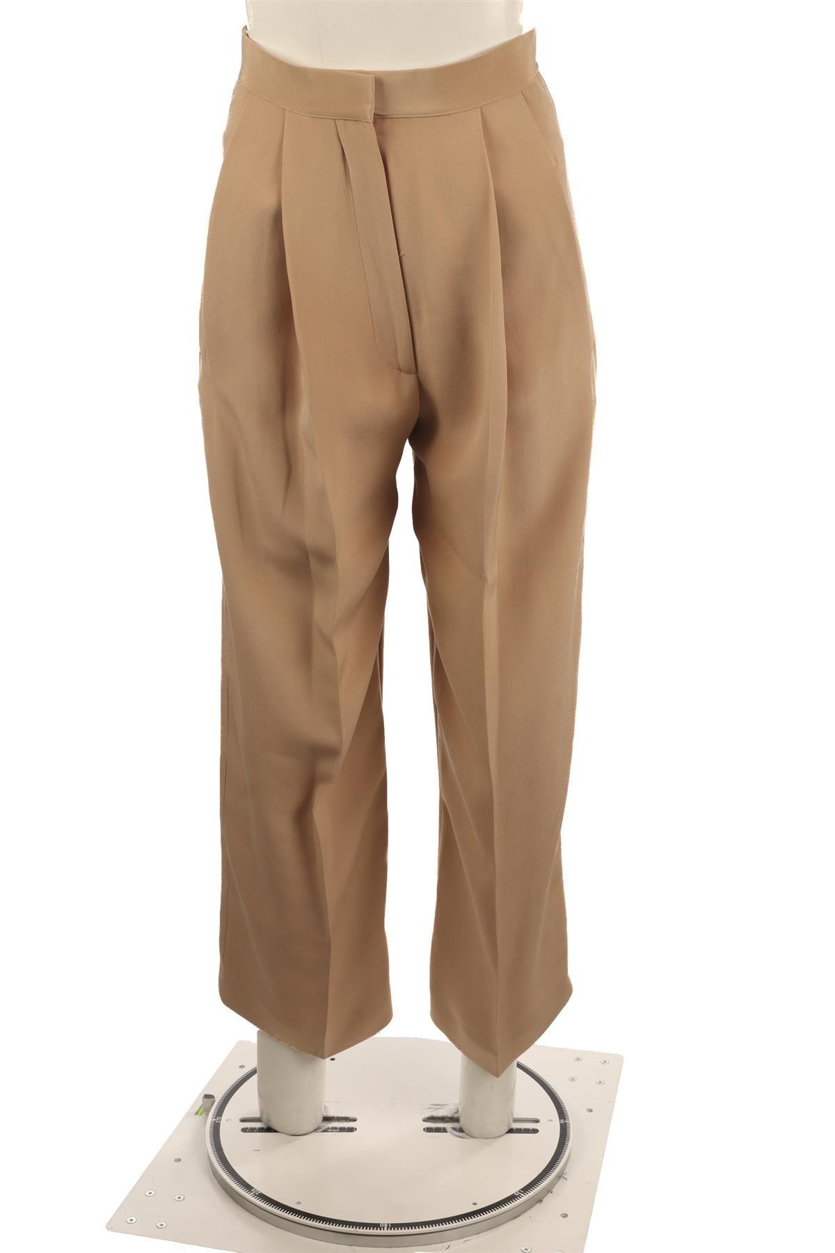 CELINE BEIGE SILK STRAIGHT LEG PANTS FR 36 UK 8