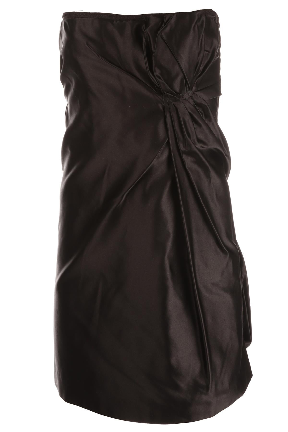 PRADA BLACK SATIN MINI DRESS IT 42 UK 10