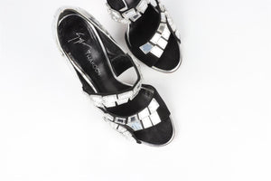 GIUSEPPE ZANOTTI + THAKOON BLACK SUEDE SANDALS EU 39.5 UK 6.5 US 9.5