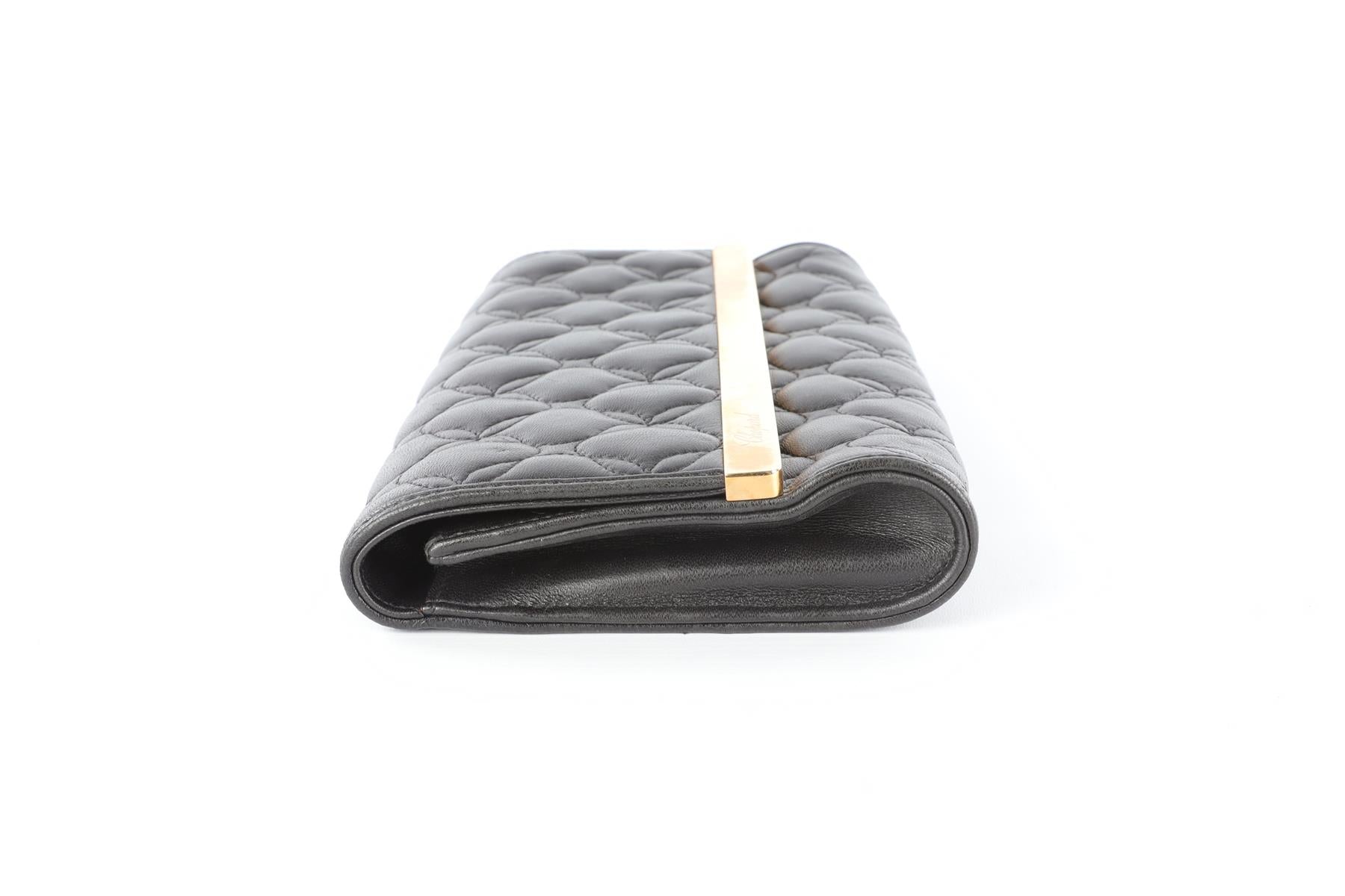 CHOPARD BLACK LEATHER CLUTCH