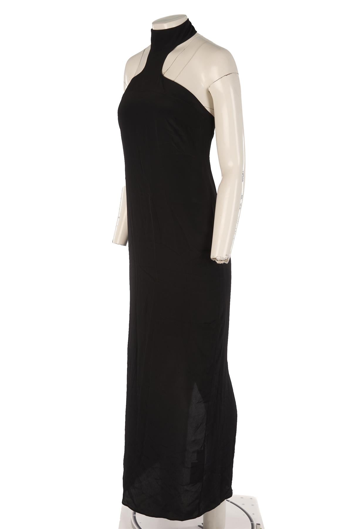 MÀGALA BLACK SILK MIDI DRESS SMALL