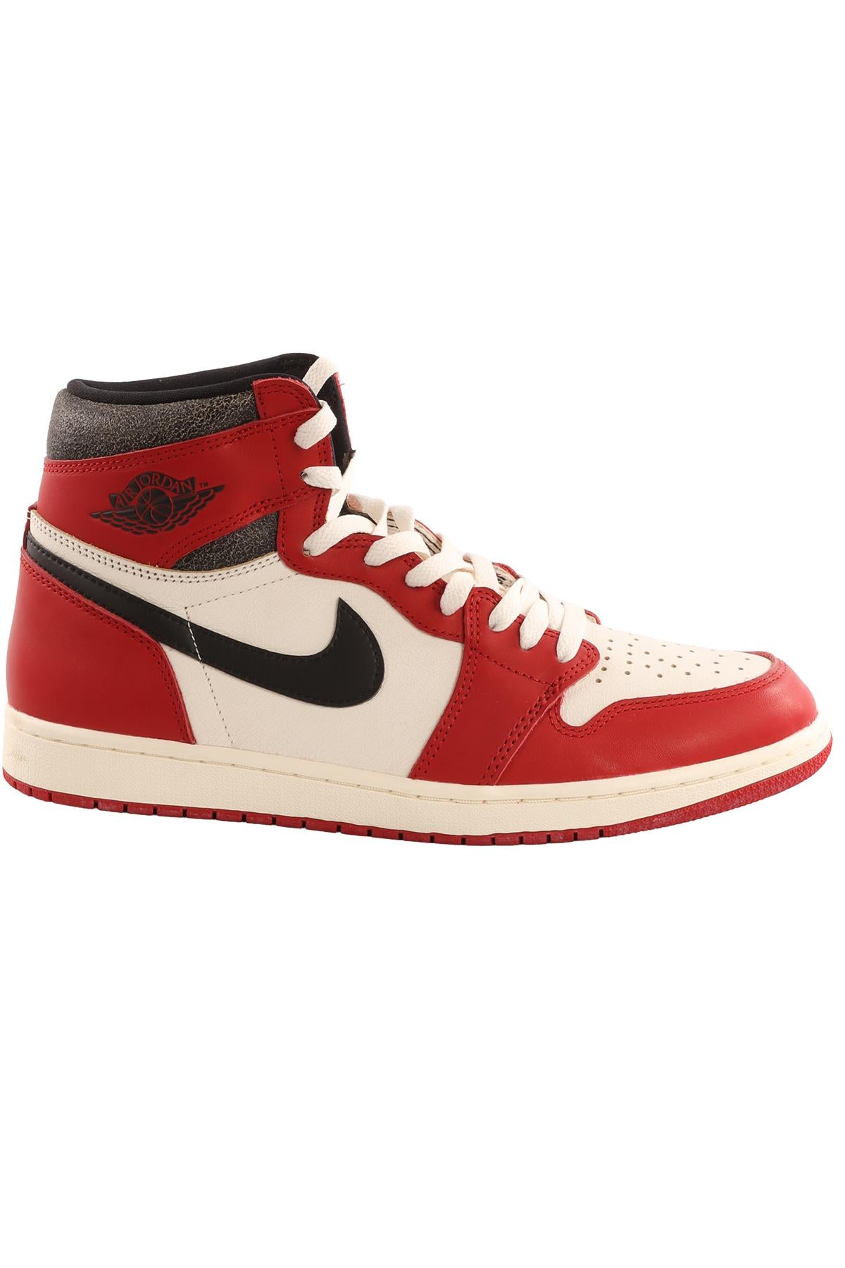NIKE RED MEN'S JORDAN 1 RETRO HIGH CHICAGO LOST FOUND SNEAKERS EU 44.5 UK 10.5