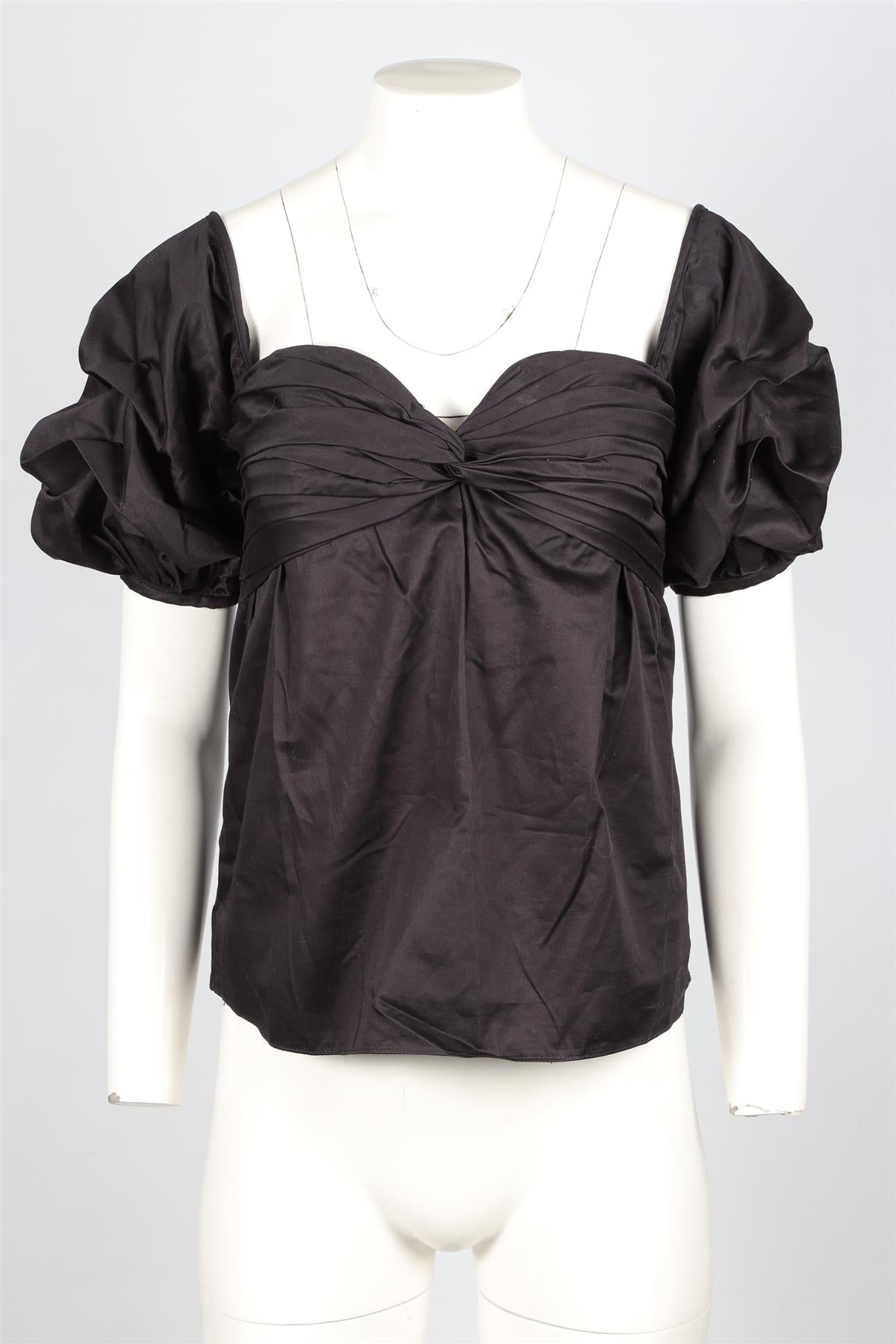 JOHANNA ORTIZ BLACK COTTON TOP MEDIUM