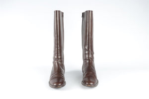 JIL SANDER BROWN LEATHER KNEE HIGH BOOTS EU 38.5 UK 5.5 US 8.5