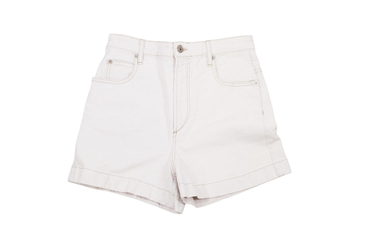 CREAM DENIM SHORTS