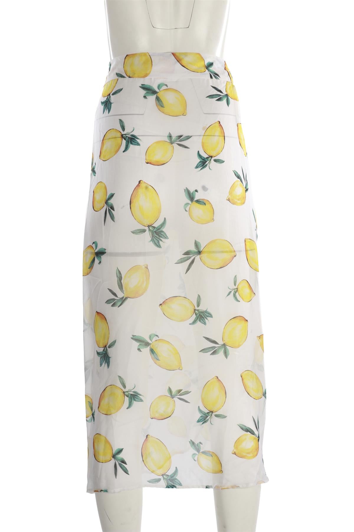 ALEXANDRA MIRO WHITE SATIN MIDI SKIRT SMALL