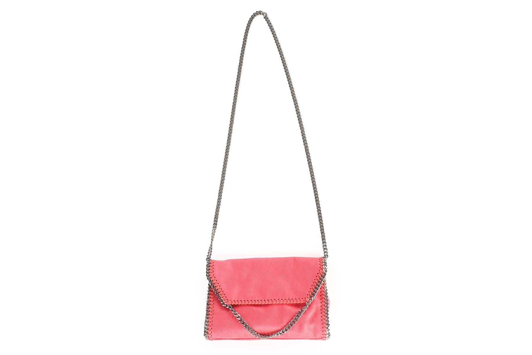 STELLA MCCARTNEY PINK FALABELLA MINI FAUX LEATHER SHOULDER BAG