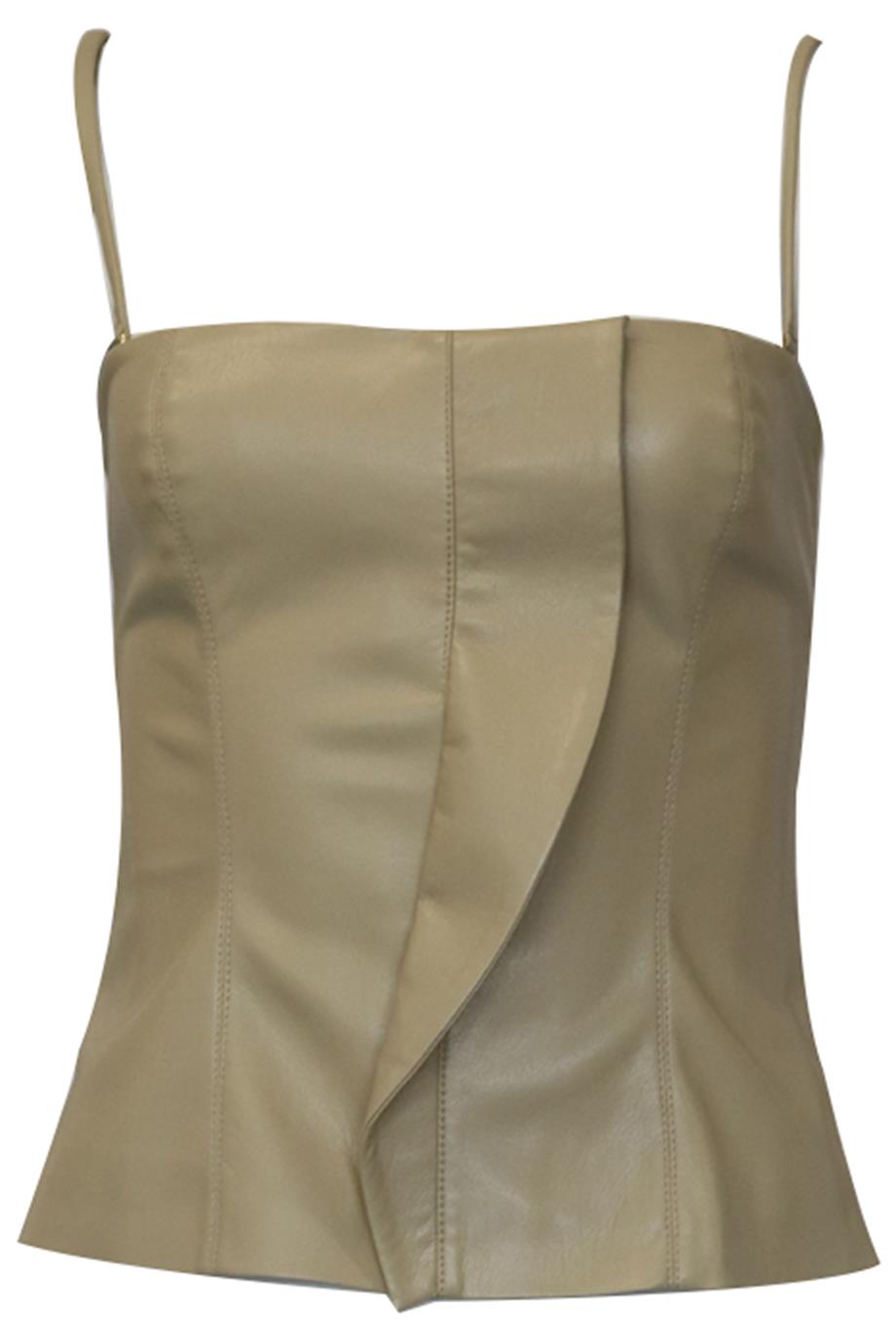NANUSHKA FAUX LEATHER TOP SMALL