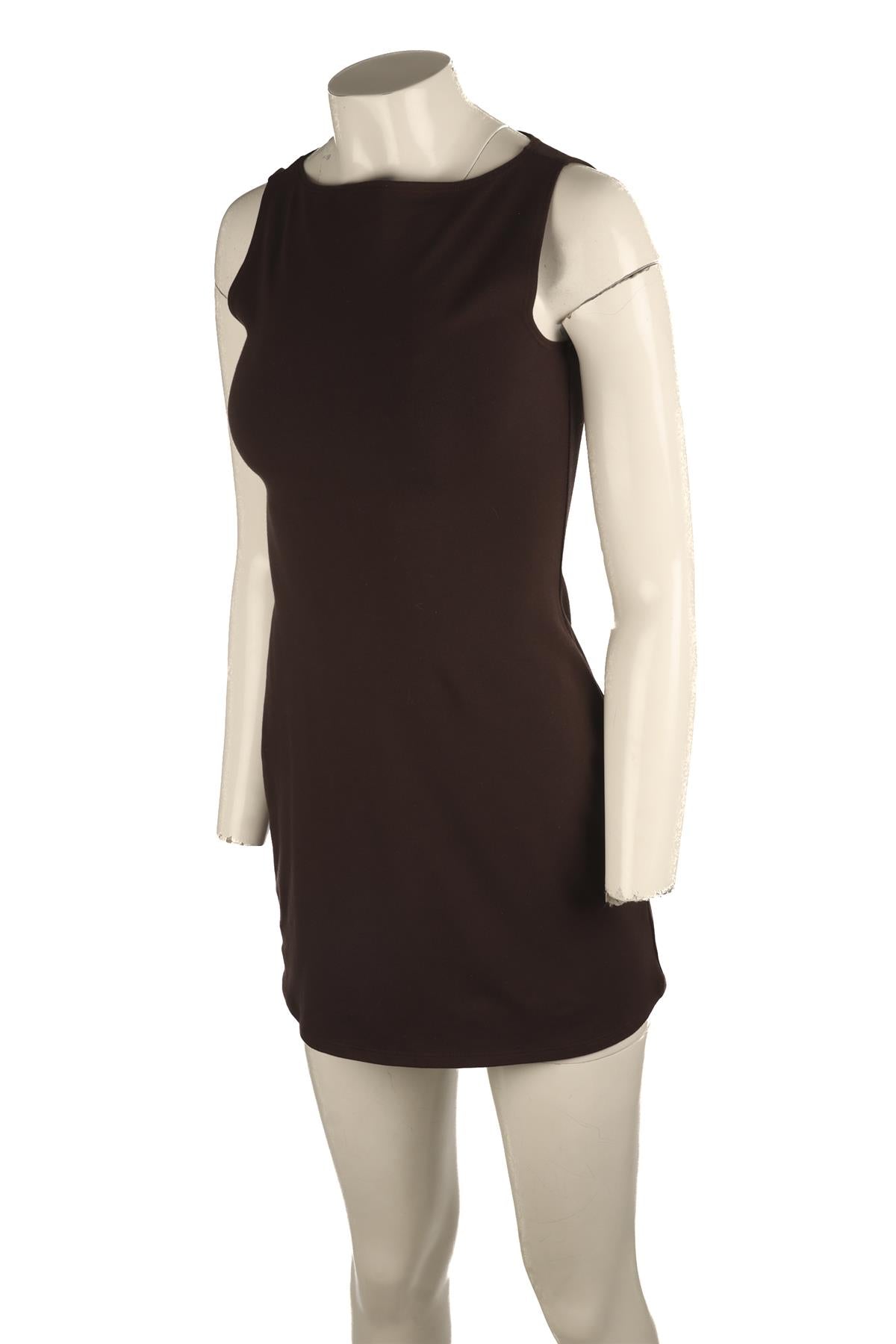 REFORMATION BROWN JERSEY MINI DRESS XSMALL
