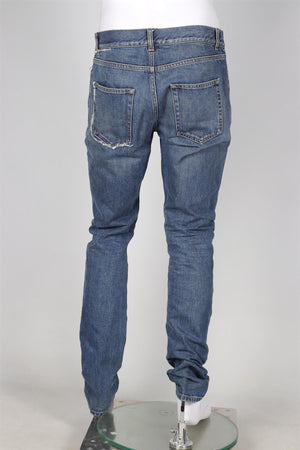 SAINT LAURENT BLUE MEN'S TAPERED JEANS W31 UK/US 31