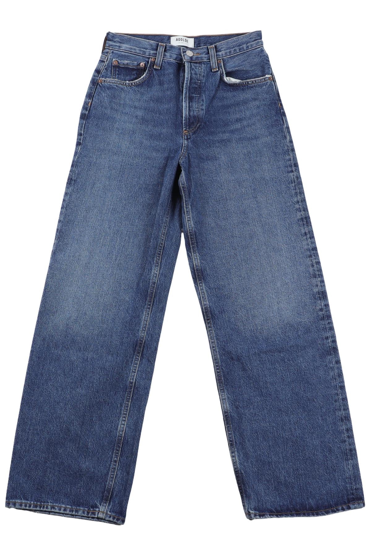 AGOLDE NAVY HIGH RISE WIDE LEG JEANS W23 UK 4