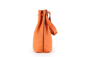 HERMÈS ORANGE 2011 SO KELLY 22 CM CLEMENCE LEATHER SHOULDER BAG