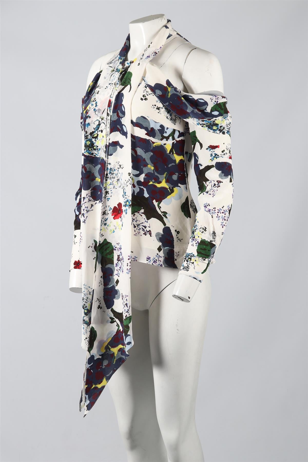 ERDEM FLORAL PRINT SILK TOP UK 8