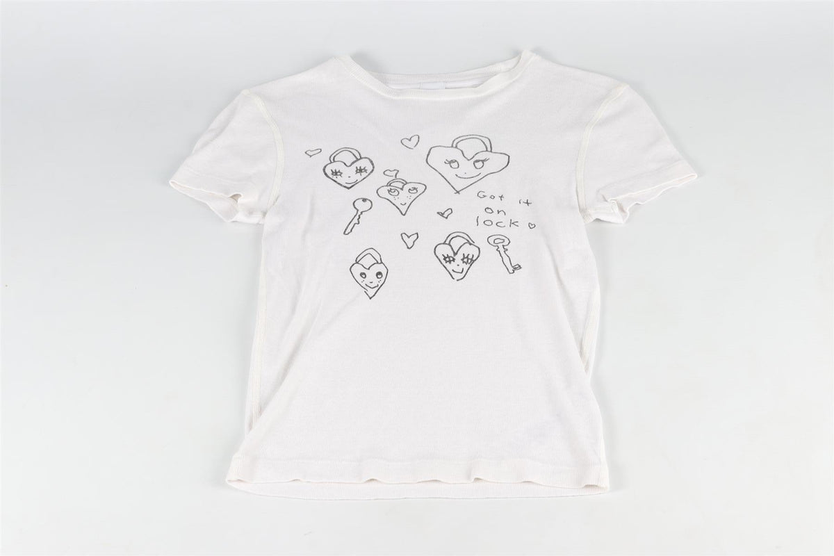 RE/DONE WHITE COTTON T-SHIRT XSMALL