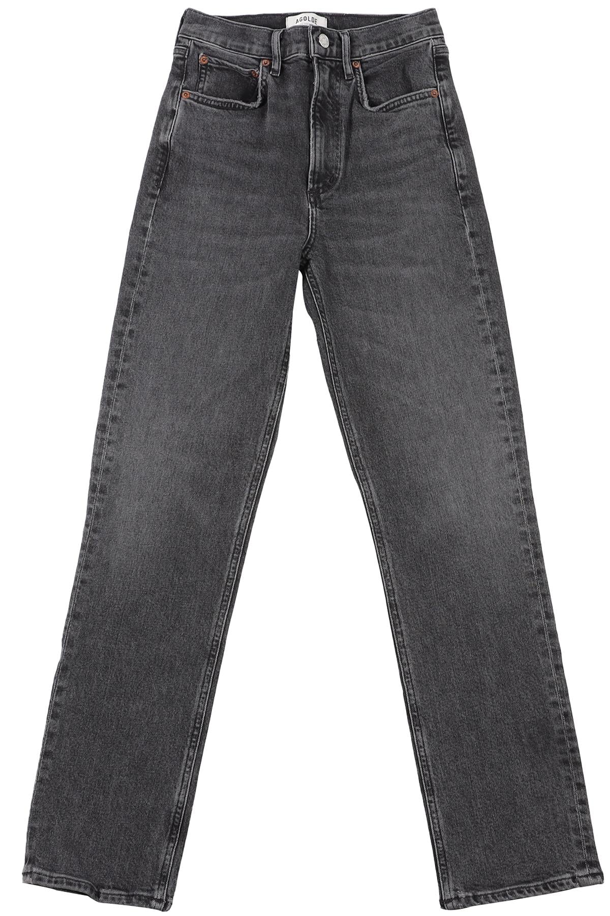 AGOLDE BLACK HIGH RISE STRAIGHT LEG JEANS W24 UK 6