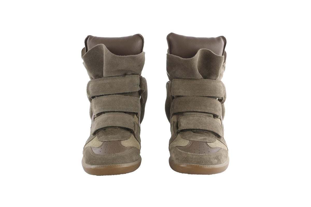 Isabel Marant Green Bekett Suede Wedge Sneakers EU 39 UK 6 US 9