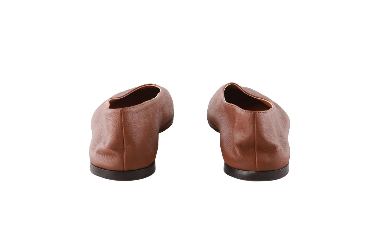 THE ROW BROWN LEATHER BALLET FLATS EU 39 UK 6 US 9