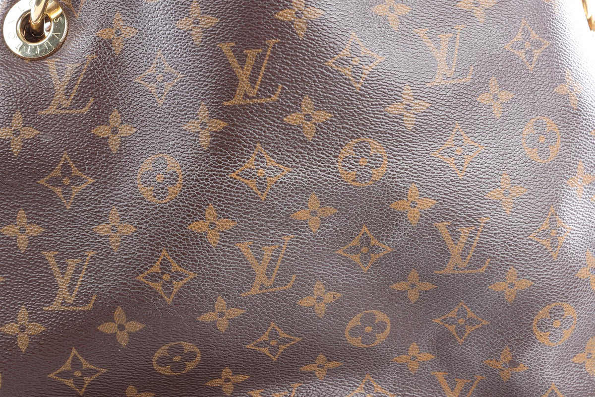 LOUIS VUITTON BROWN 2015 ARTSY GM MONOGRAM COAT CANVAS SHOULDER BAG