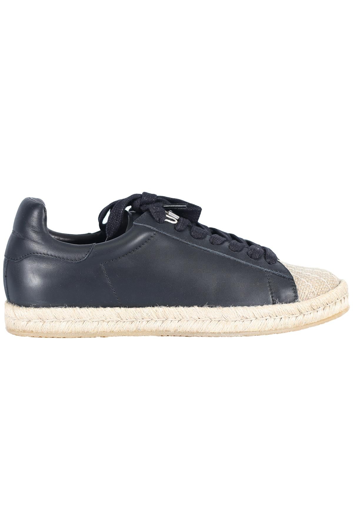 ALEXANDER WANG RAFFIA AND LEATHER SNEAKERS EU 40 UK 7 US 10