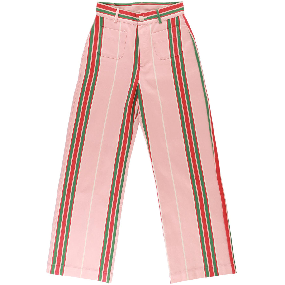 LA VESTE PINK COTTON STRAIGHT LEG PANTS SMALL
