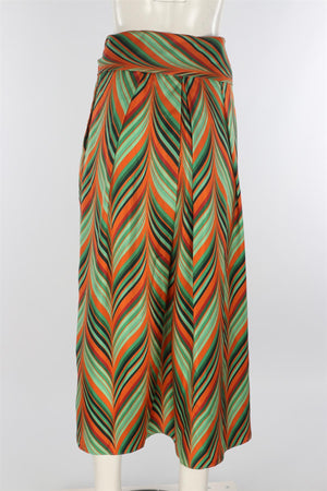LE GONNE RUFFIANE + GRAND HOTEL TREMEZZO MULTI SILK MAXI SKIRT SMALL