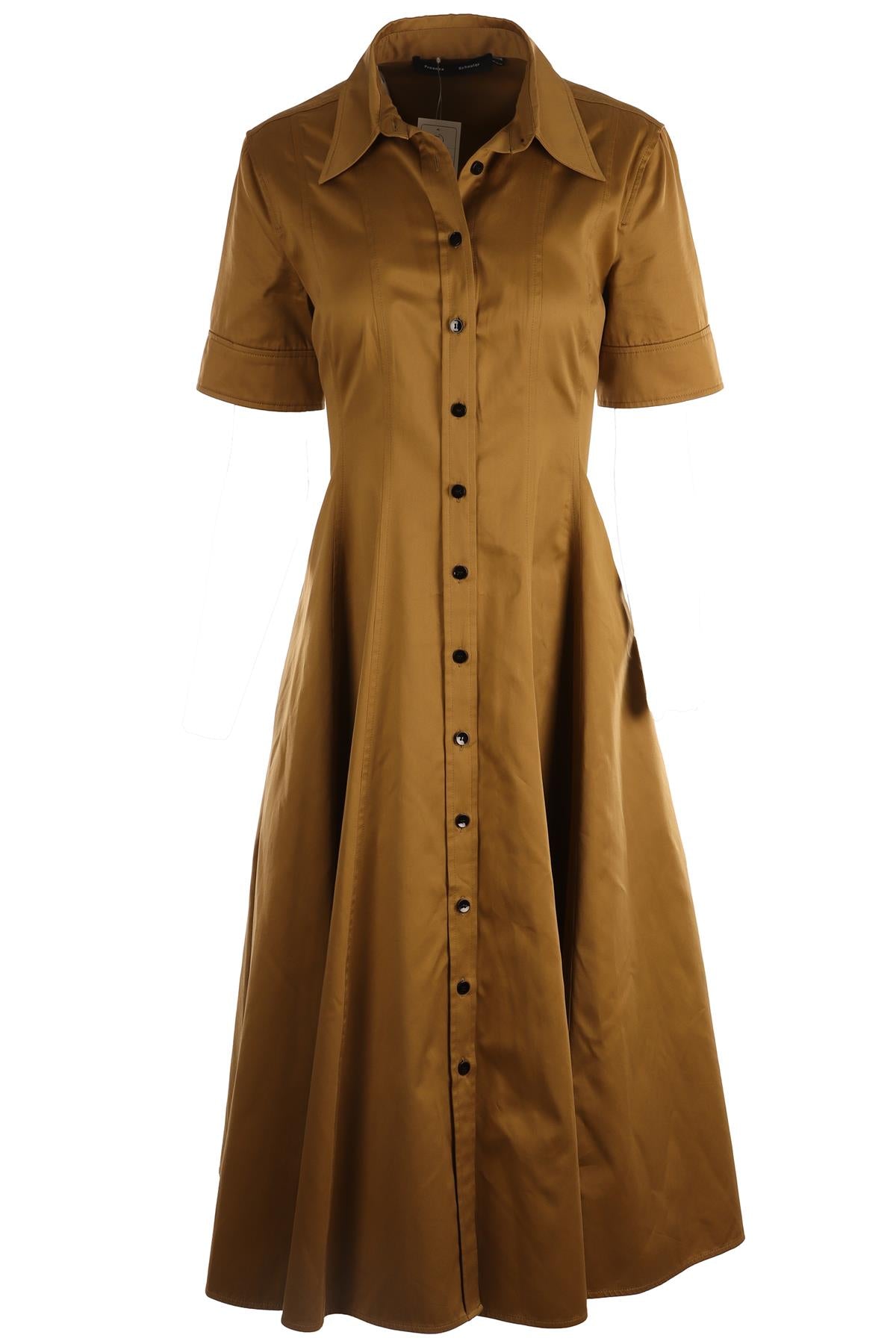 PROENZA SCHOULER TAN COTTON MAXI DRESS UK 8