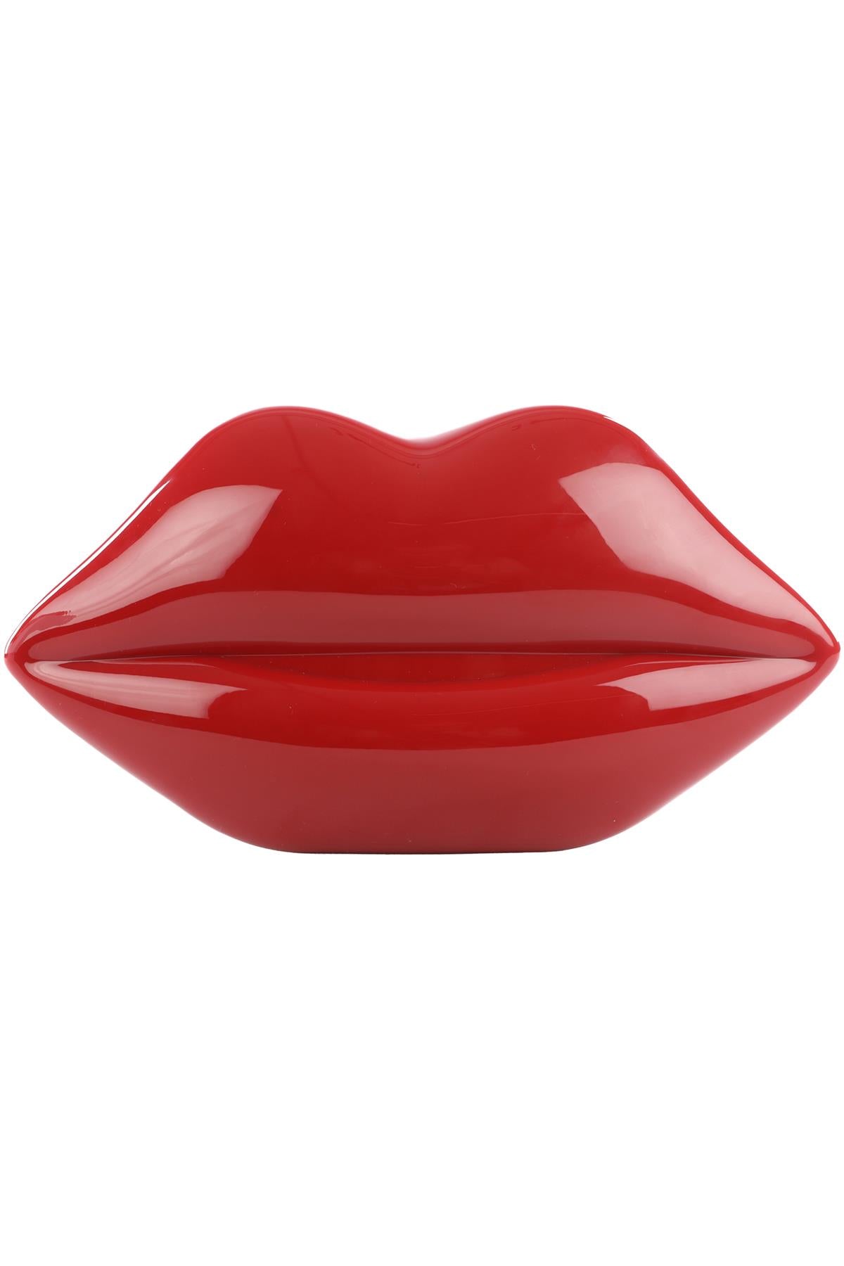 Lulu Guiness Red Lulu Medium Red Lips Clutch