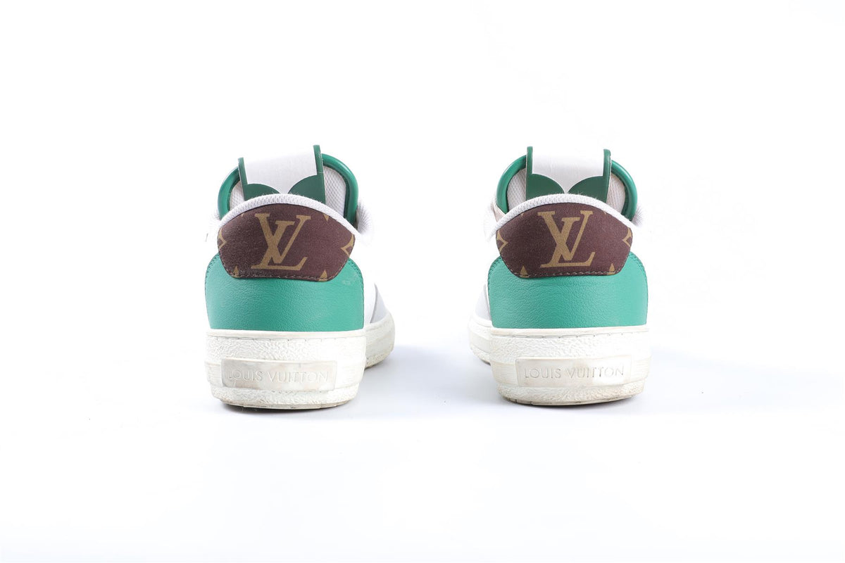 LOUIS VUITTON WHITE CHARLIE LEATHER SNEAKERS EU 37 UK 4 US 7