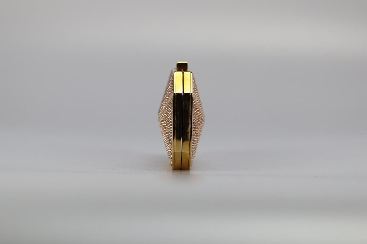 STARK CRYSTAL EMBELLISHED GOLD TONE CLUTCH